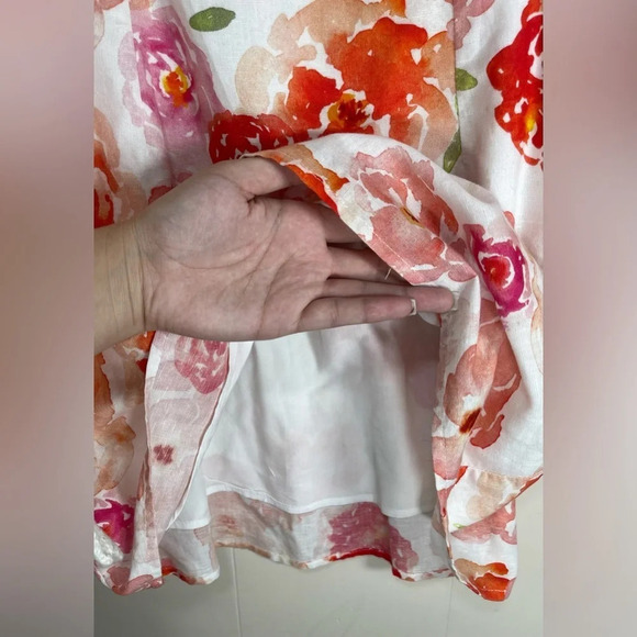 Charlie Holiday NWOT Bradley Floral Rose Linen Blend Puff Sleeve Mini Dress Sz 6 - Picture 8 of 13